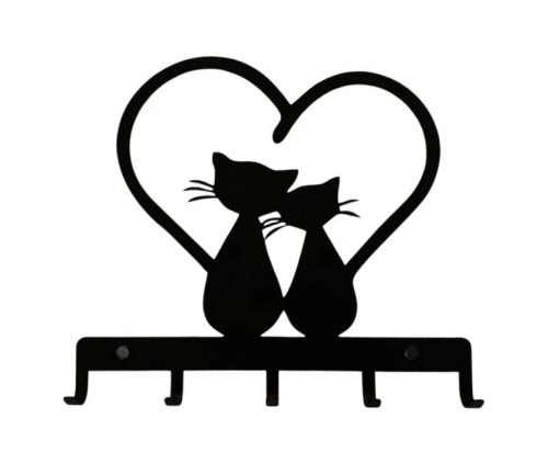 Wieszak na ubrania DWA KOTY SERCE 40cm