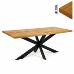 Stół 80x120 cm prostokątny nierozkładany, blat 3,6 cm, nogi Metalowe Czarne „ Pająk ” I ArtDHome