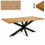 Stół 80x120/170 cm prostokątny rozkładany, blat 3,6 cm nogi Metalowe Czarne „ Pająk ” I ArtDHome