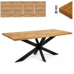 Stół 80x120/210 cm prostokątny rozkładany, blat 3,6 cm nogi Metalowe Czarne „ Pająk ” I ArtDHome