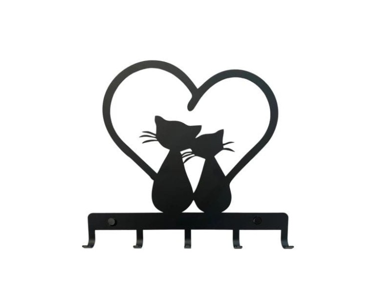 Wieszak na klucze KOTY SERCE