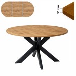 Stół 100/145 cm okrągły rozkładany, blat 3,6 cm, nogi Metalowe „ Pająk ” I ArtDHome