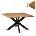 Stół 120x120 cm kwadratowy nierozkładany, blat 3,6 cm, nogi Metalowe „ Pająk ” I ArtDHome