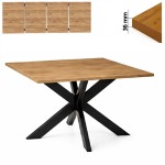 Stół 120x120/210 cm kwadratowy rozkładany, blat 3,6 cm, nogi Metalowe „ Pająk ” I ArtDHome