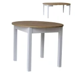 Stół 90/176 cm okrągły rozkładany, blat 1,8 cm, nogi Drewniane „ Kwadratowe ” I ArtDHome
