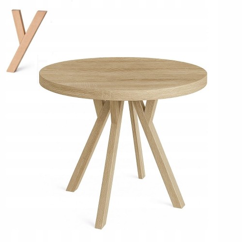 Stół ława okrągły 100 cm blat 3,6cm nogi Drewno kolory PROMOCJA Kod:7712