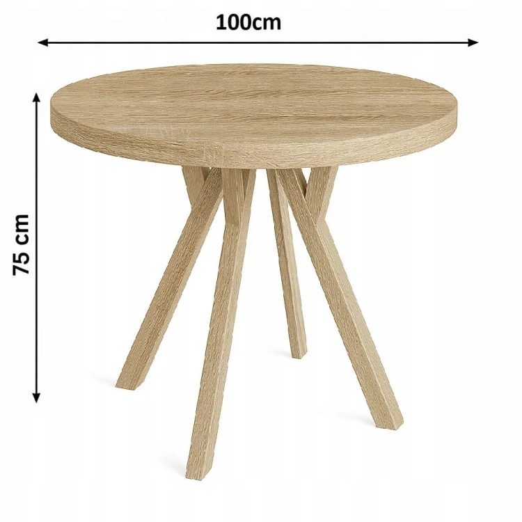 Stół ława okrągły 100 cm blat 3,6cm nogi Drewno kolory PROMOCJA Kod:7712
