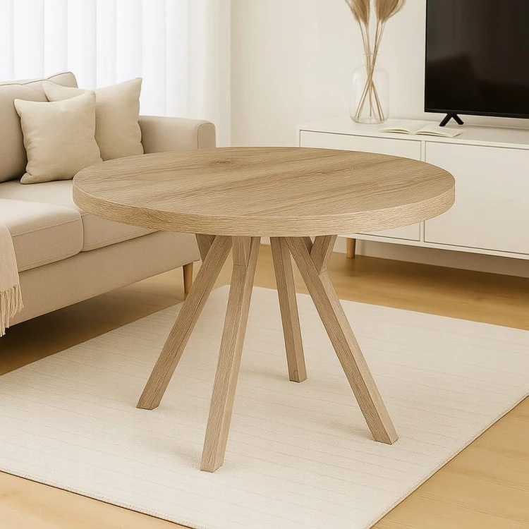 Stół ława okrągły 100 cm blat 3,6cm nogi Drewno kolory PROMOCJA Kod:7712