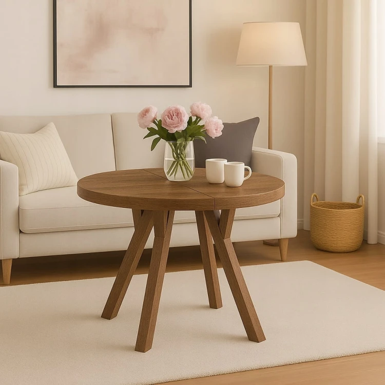 Stół rozsuwany okrągły 100/150cm blat 3,6cm nogi Drewno PROMOCJA Kod:7712/1