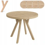 Stół rozsuwany okrągły 100/200cm blat 3,6cm nogi Drewno PROMOCJA I ArtDHome