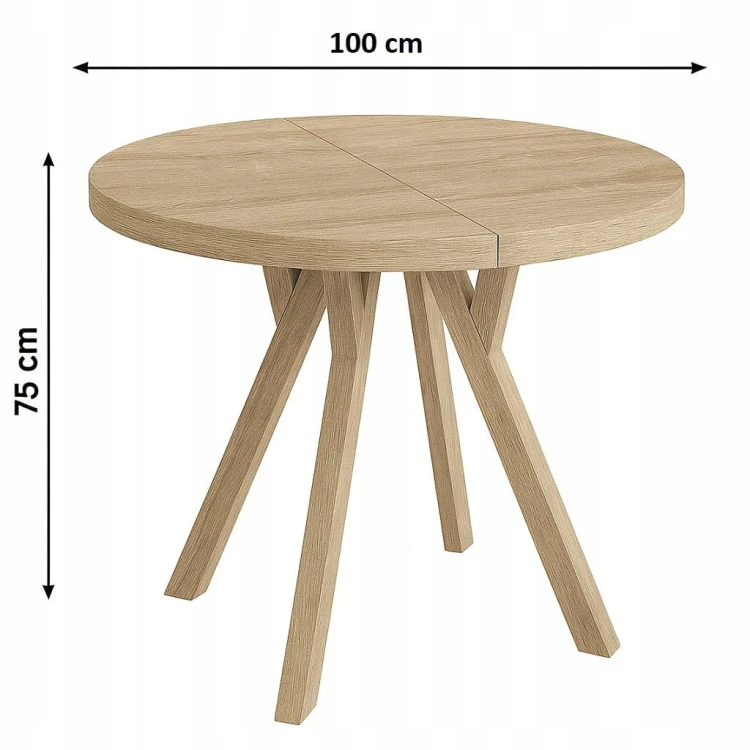 Stół rozsuwany okrągły 100/200cm blat 3,6cm nogi Drewno PROMOCJA Kod:7712/2