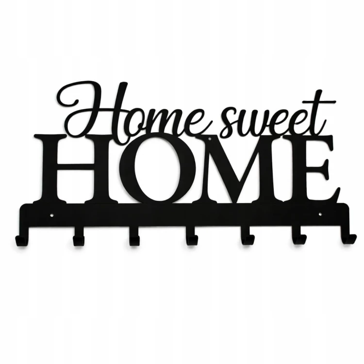 Wieszak na ubrania 57cmx26cm Home sweet Home Metal Czarny PROMOCJA Kod:6144