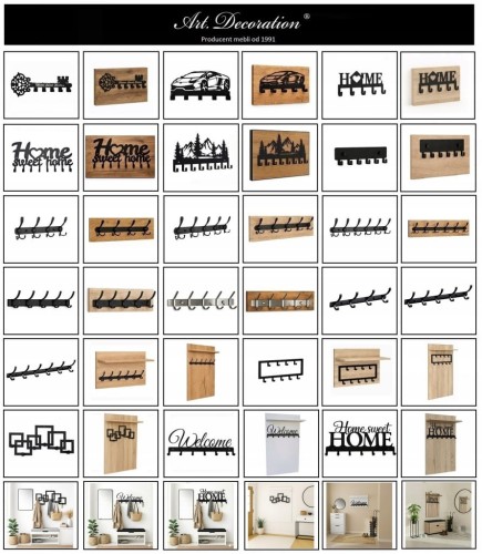 Wieszak na ubrania 57cmx26cm Home sweet Home Metal Czarny PROMOCJA Kod:6144