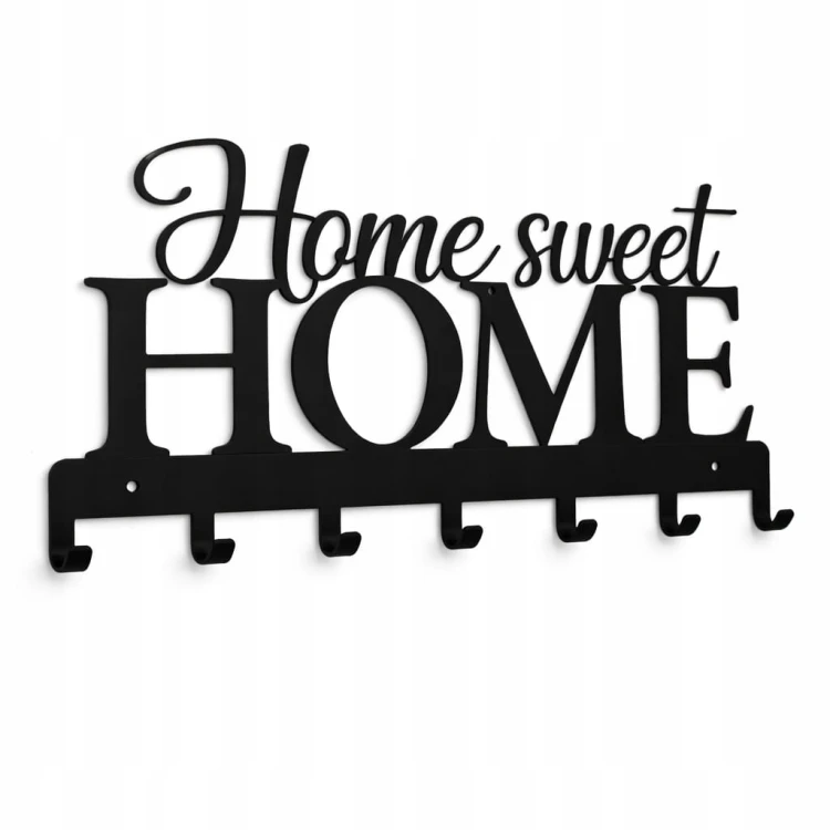 Wieszak na ubrania 57cmx26cm Home sweet Home Metal Czarny PROMOCJA Kod:6144