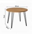 Stół fi 68cm Stolik Hairpin legs skośne Dąb Craft PROMOCJA Kod: 5449