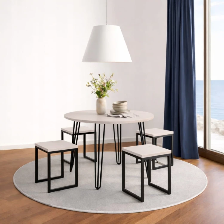 Stół fi 68cm Stolik Hairpin legs skośne Dąb Craft PROMOCJA Kod: 5449