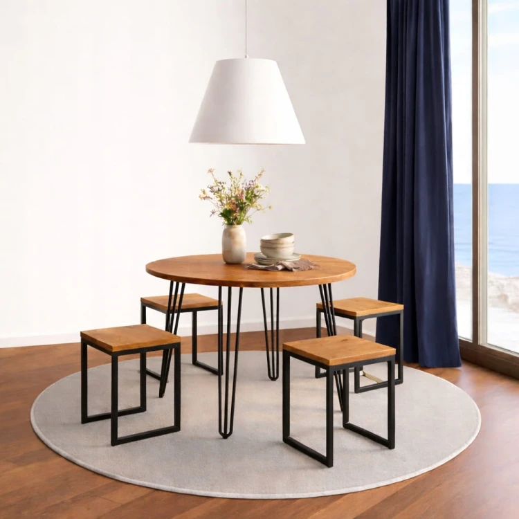 Stół fi 68cm Stolik Hairpin legs skośne Dąb Craft PROMOCJA Kod: 5449