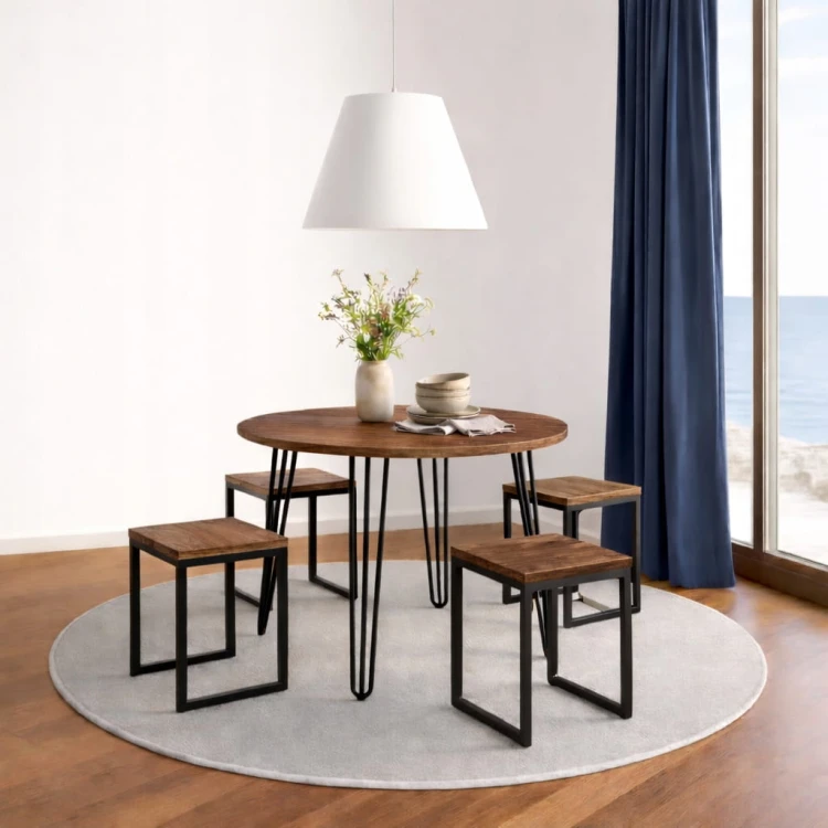 Stół fi 68cm Stolik Hairpin legs skośne Dąb Craft PROMOCJA Kod: 5449