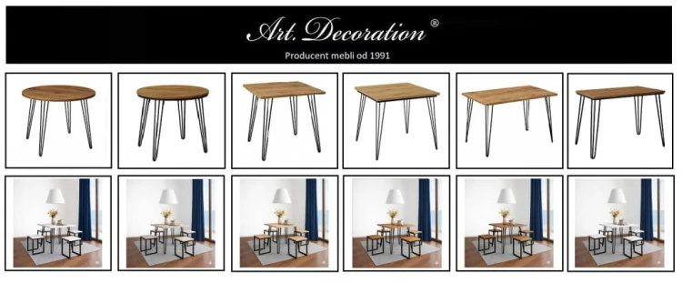 Stół 68x68cm Stolik Hairpin legs skośne Biały Alaska PROMOCJA Kod: 5448