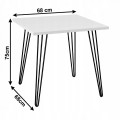 Stół 68x68cm Stolik Hairpin legs skośne Biały Alaska PROMOCJA Kod: 5448