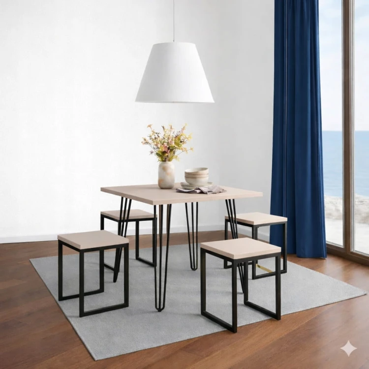 Stół 68x68cm Stolik Hairpin legs skośne Biały Alaska PROMOCJA Kod: 5448