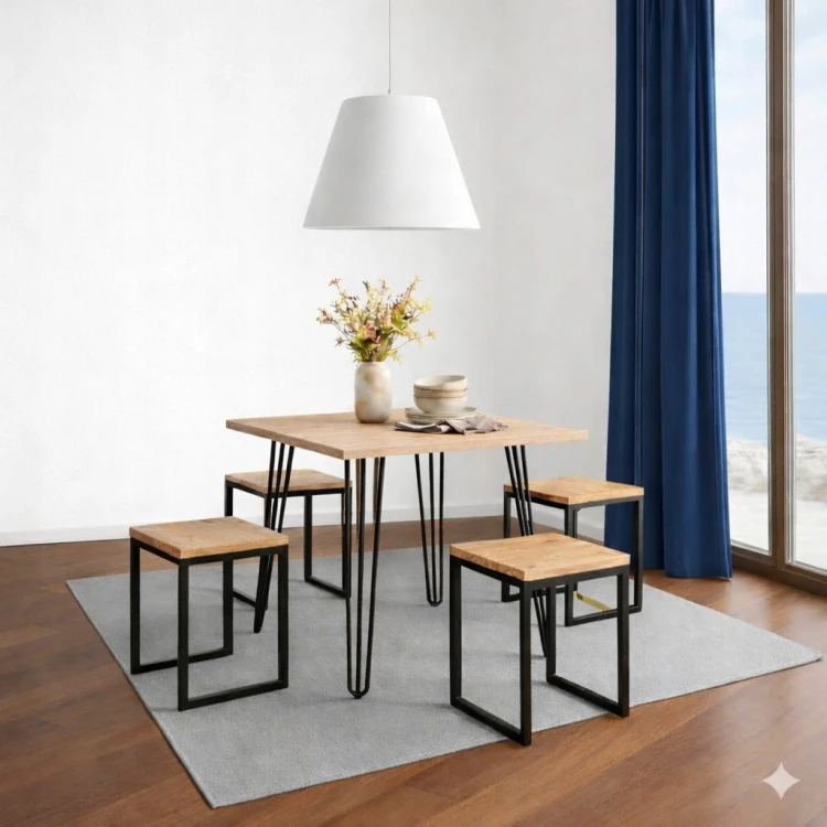 Stół 68x68cm Stolik Hairpin legs skośne Biały Alaska PROMOCJA Kod: 5448