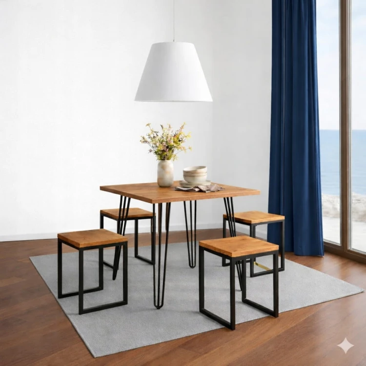 Stół 68x68cm Stolik Hairpin legs skośne Biały Alaska PROMOCJA Kod: 5448