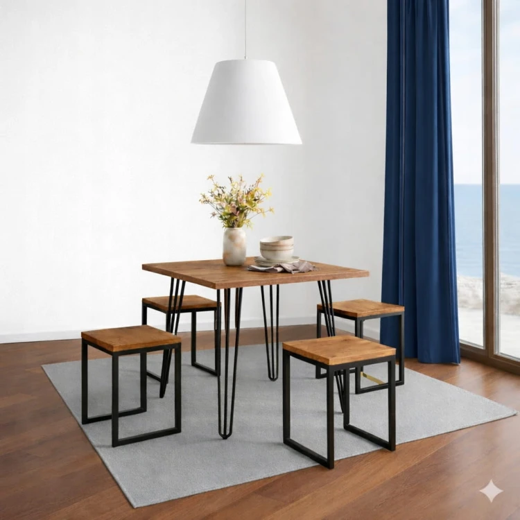 Stół 68x68cm Stolik Hairpin legs skośne Biały Alaska PROMOCJA Kod: 5448