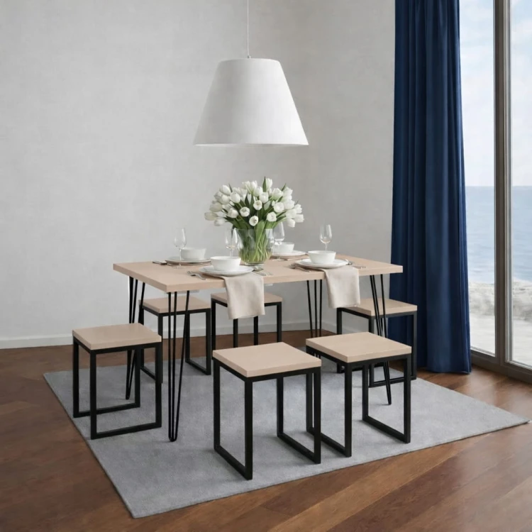 Stół 60x100cm Stolik Hairpin legs skośne Dąb Sonoma PROMOCJA Kod: 5447