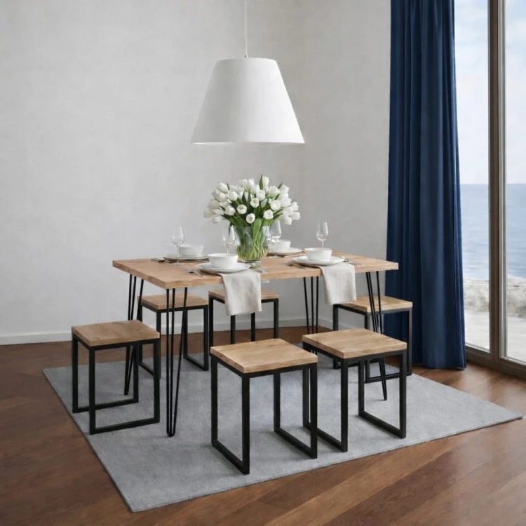 Stół 60x100cm Stolik Hairpin legs skośne Dąb Sonoma PROMOCJA Kod: 5447