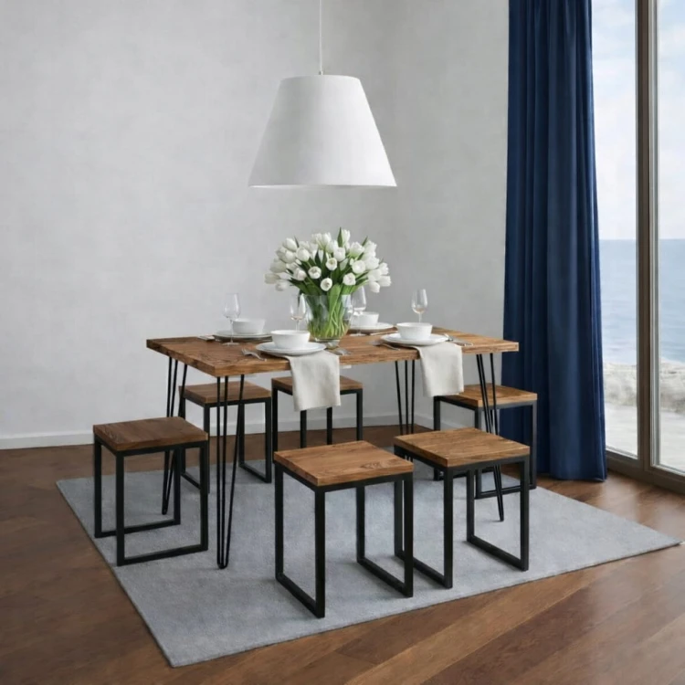 Stół 60x100cm Stolik Hairpin legs skośne Dąb Sonoma PROMOCJA Kod: 5447