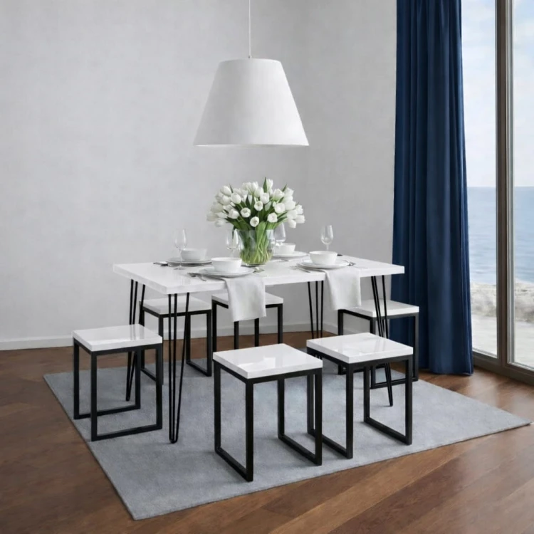 Stół 60x100cm Stolik Hairpin legs skośne Dąb Sonoma PROMOCJA Kod: 5447