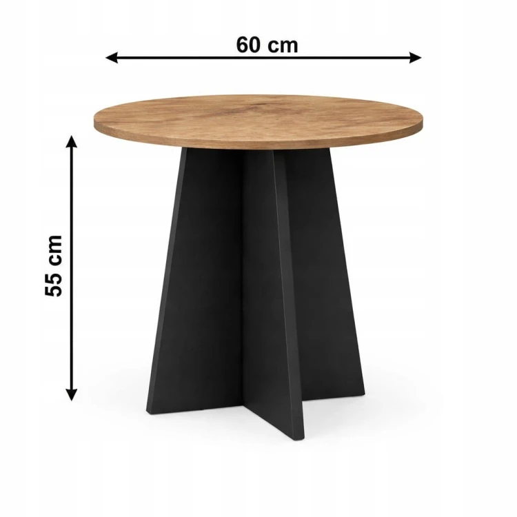 Stolik okolicznościowy okrągły płyta 60 cm Dąb Craft MIX PROMOCJA Kod: 5541