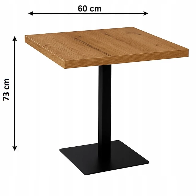 Stolik Stół do kawiarni restauracji 60x60 Metal Dąb Craft PROMOCJA Kod:6606