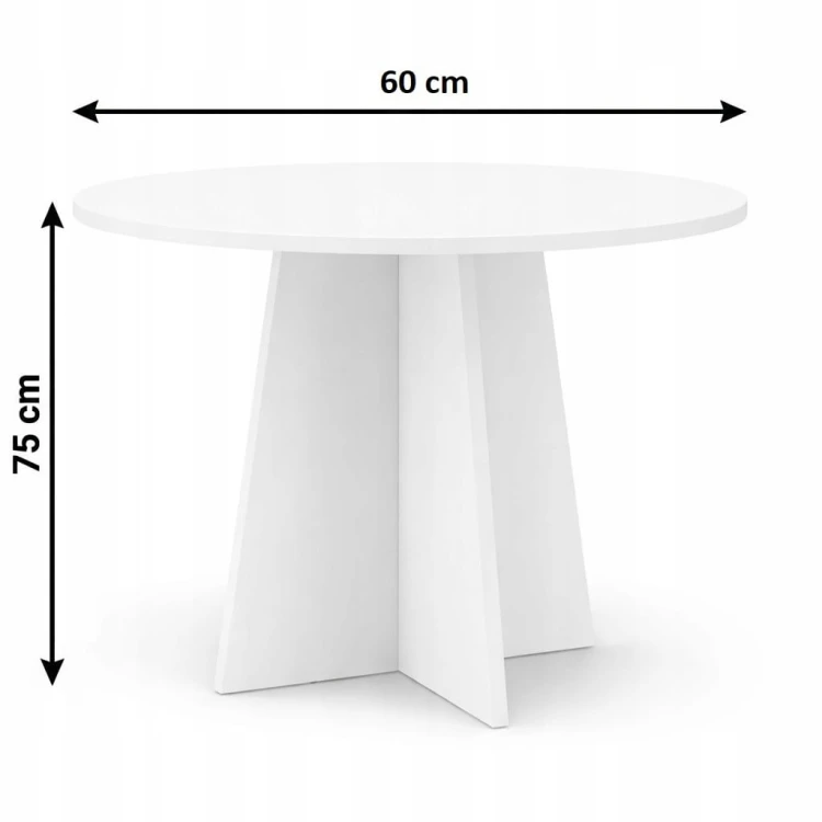 Stół stolik kawowy okrągły z płyty 60cm Biały Alaska PROMOCJA Kod: 5544