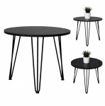 Stolik 70 cm okrągły nierozkładany, nogi Metalowe „ Hairpin legs_ ” I ArtDHome