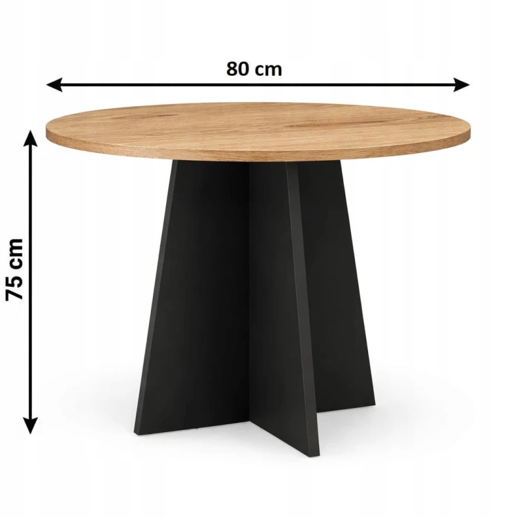 Stół stolik kawowy okrągły z płyty 80cm Dąb Craft MIX PROMOCJA Kod: 5545