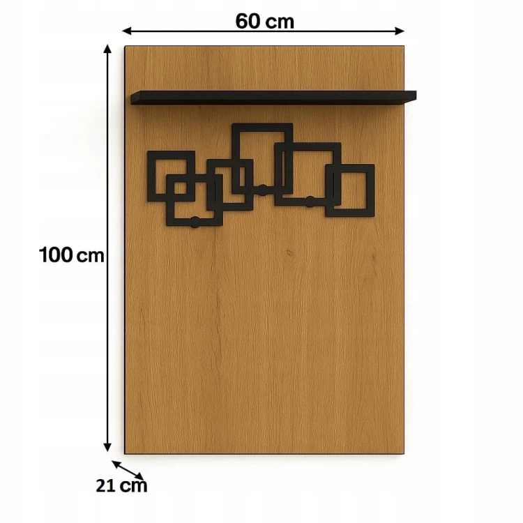 Wieszak na ubrania Garderoba 60cm x 100cm Dąb Craft PROMOCJA Kod: 5371