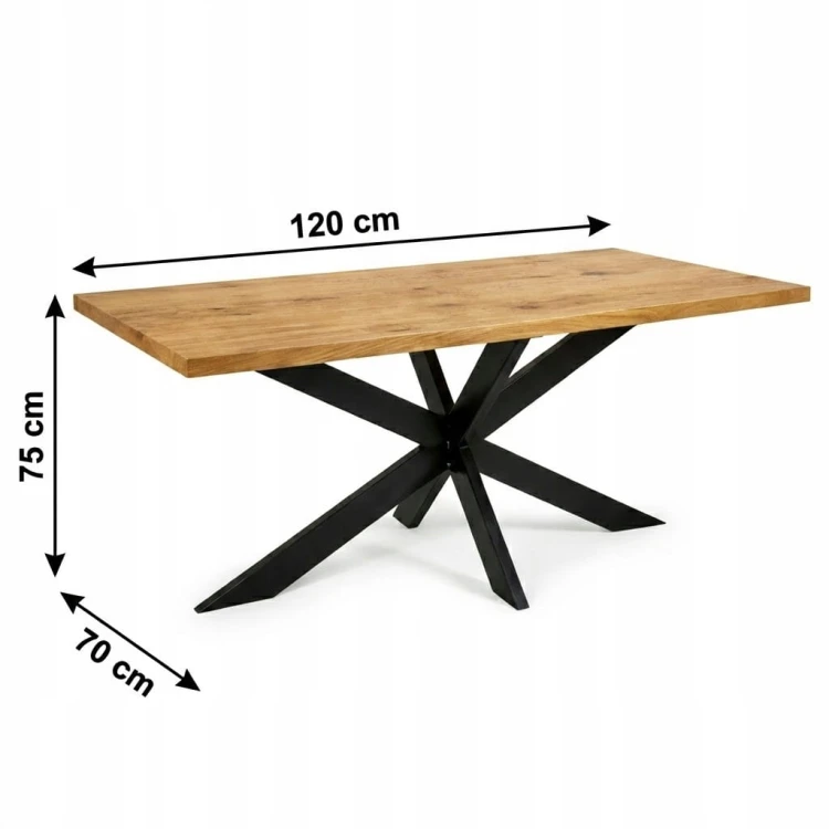 Stół Pająk 70x120/210 rozsuwany gr.36mm LOFT Dąb Craft PROMOCJA Kod: 6631/2