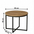 Stolik okolicznościowy okrągły 55 cm metal Dąb Craft PROMOCJA Kod: 6616