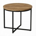 Stolik okolicznościowy okrągły 71 cm metal Dąb Craft PROMOCJA Kod: 6617