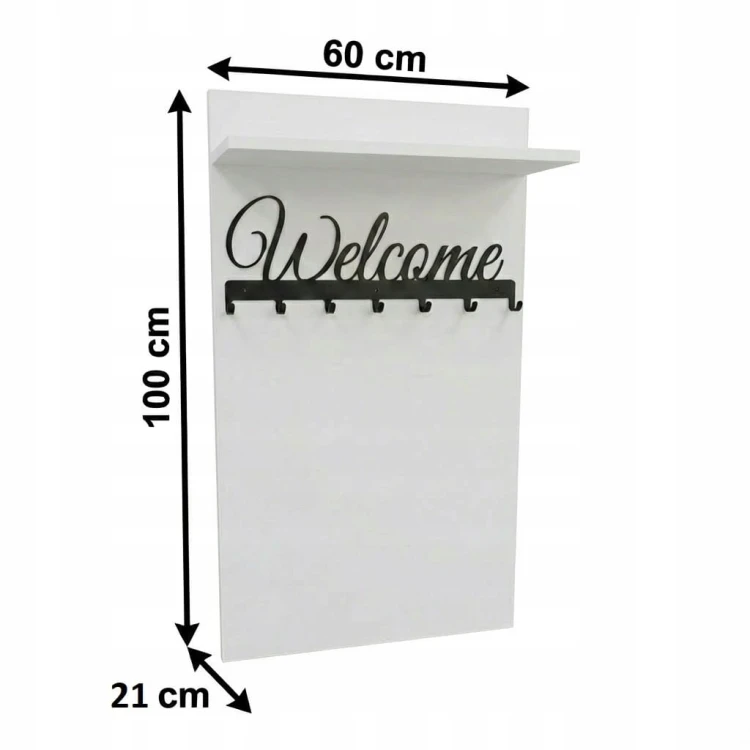 Wieszak na ubrania Garderoba 60cm x 100cm Biały Zimny PROMOCJA Kod: 5433