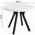 Stół ława okrągły 80cm blat 3,6cm Metal Biały Alaska PROMOCJA Kod: 6710