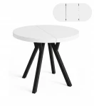 Stół rozsuwany okrągły 80/130cm blat 3,6cm Metal Biały PROMOCJA I ArtDHome