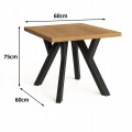 Stół ława 60x60 blat 3,6cm Metal Dąb Craft PROMOCJA Kod: 6705