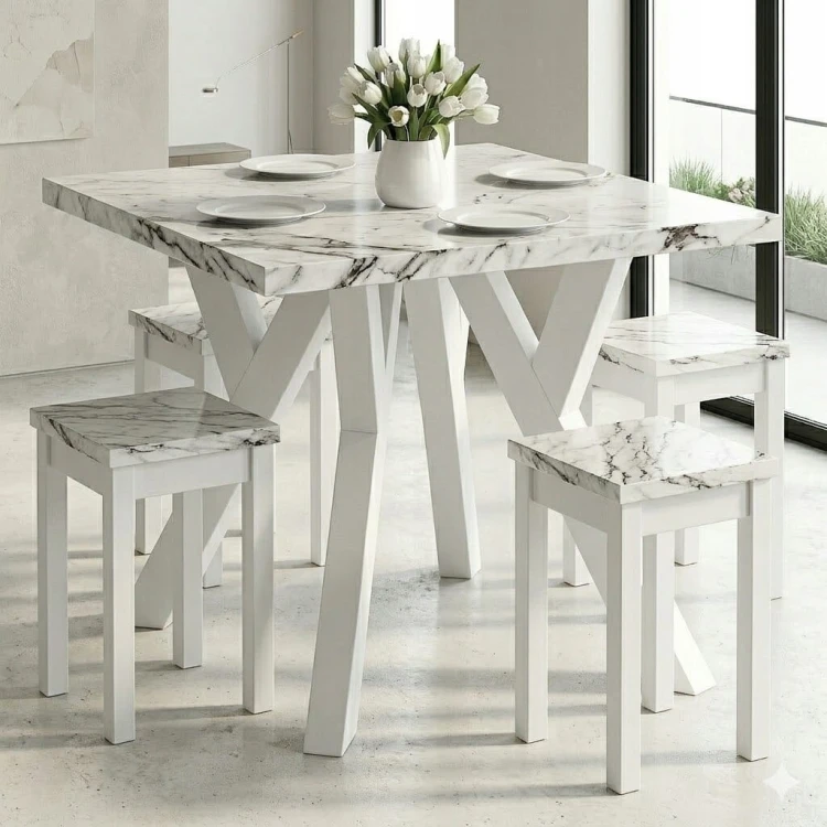 Stół ława 100x100 blat 3,6cm Metal Dąb Craft PROMOCJA Kod: 6747