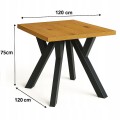Stół ława 120x120 blat 3,6cm Metal metal Dąb Craft PROMOCJA Kod: 6749
