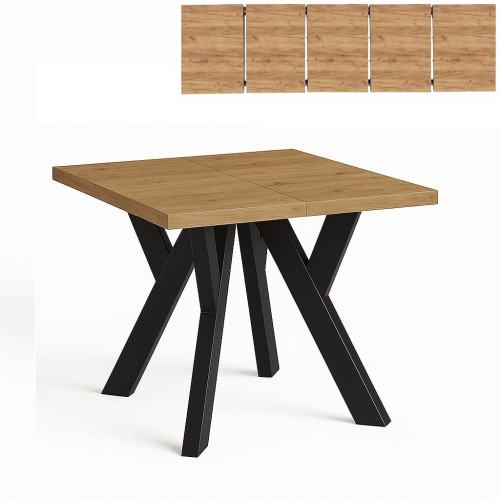 Stół rozsuwany 120x120/270 blat 3,6cm Metal Dąb Craft PROMOCJA Kod: 6749/3