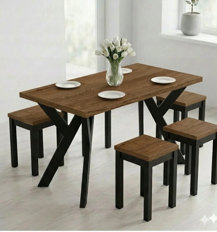 Stół ława 60 x 120 cm blat 3,6cm Metal Dąb Craft PROMOCJA Kod: 6708