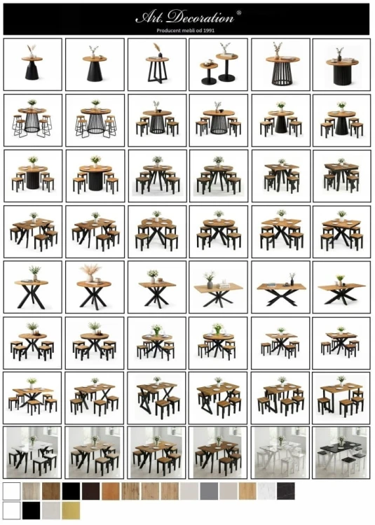 Stół ława 80 x 140 cm blat 3,6cm Metal metal Dąb Craft PROMOCJA Kod: 6704